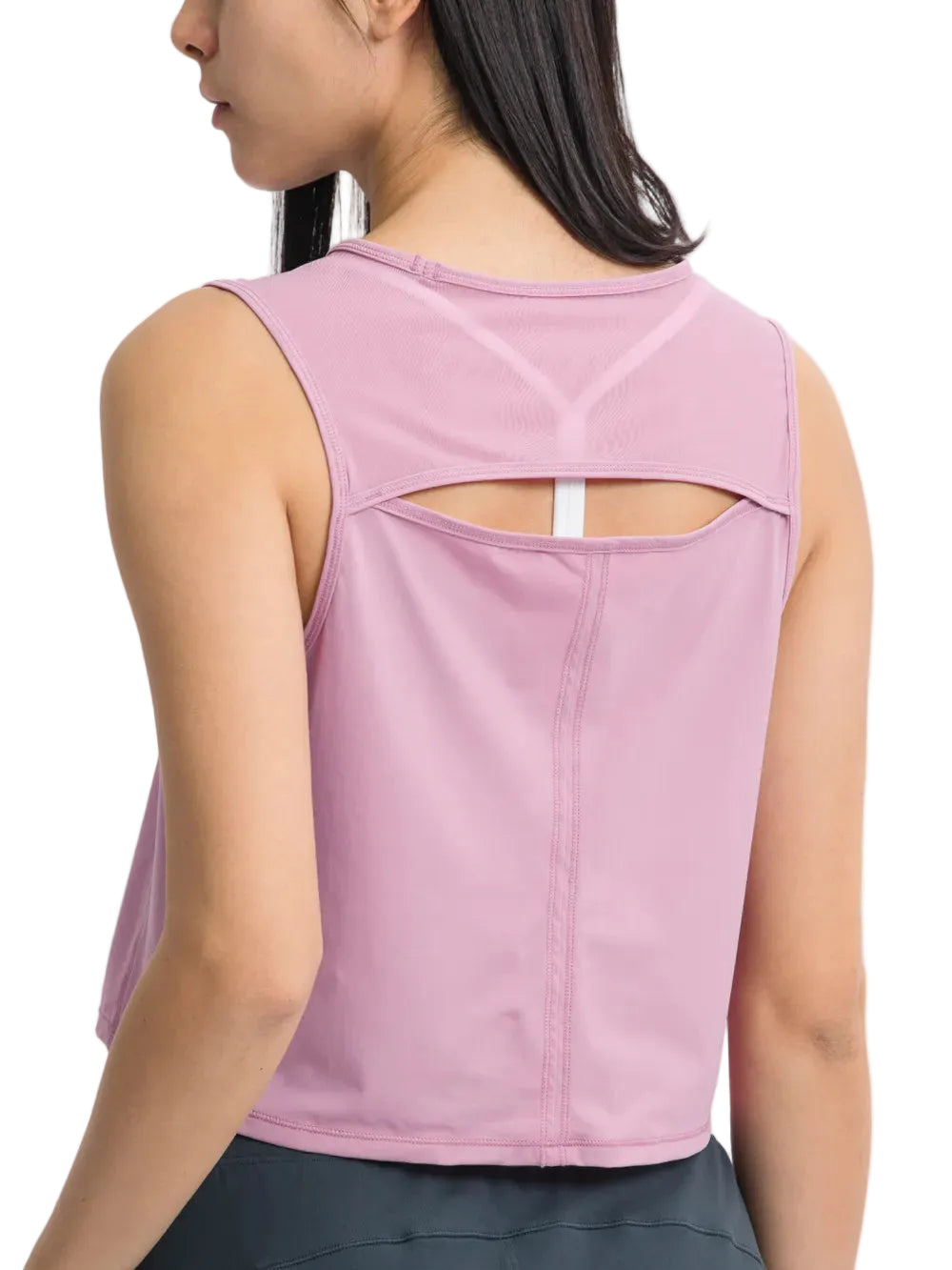 Women Round Neck Cropped Active Tank Top