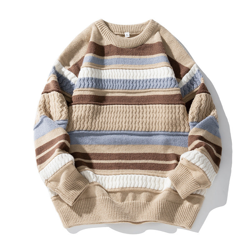 Unisex Round Neck Ribbed Sweater