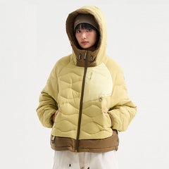 Kids Diamond Stitch Padded Hooded Jackets
