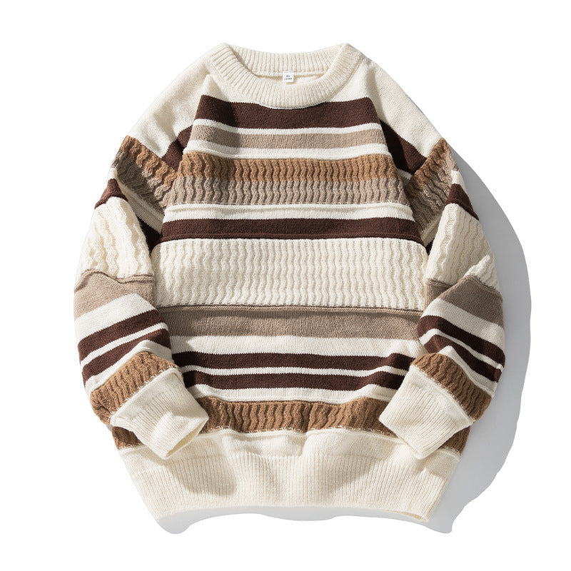 Unisex Round Neck Ribbed Sweater