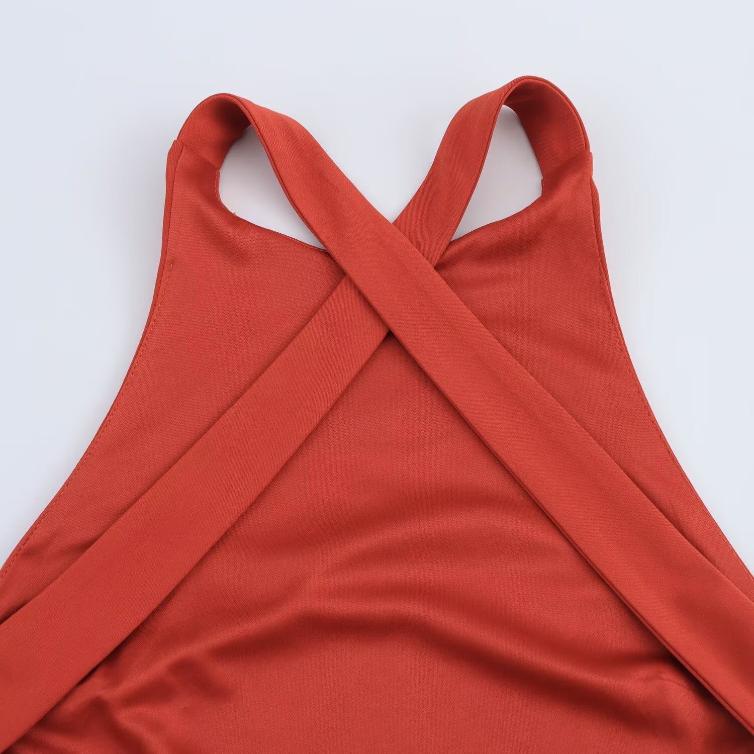 Women Casual Cross Halter Neck Long Dress
