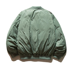 Men Baseball Collar Loose Pilot Down Jacket