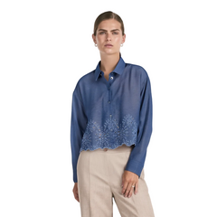 Women Casual Embroidery Short Shirt