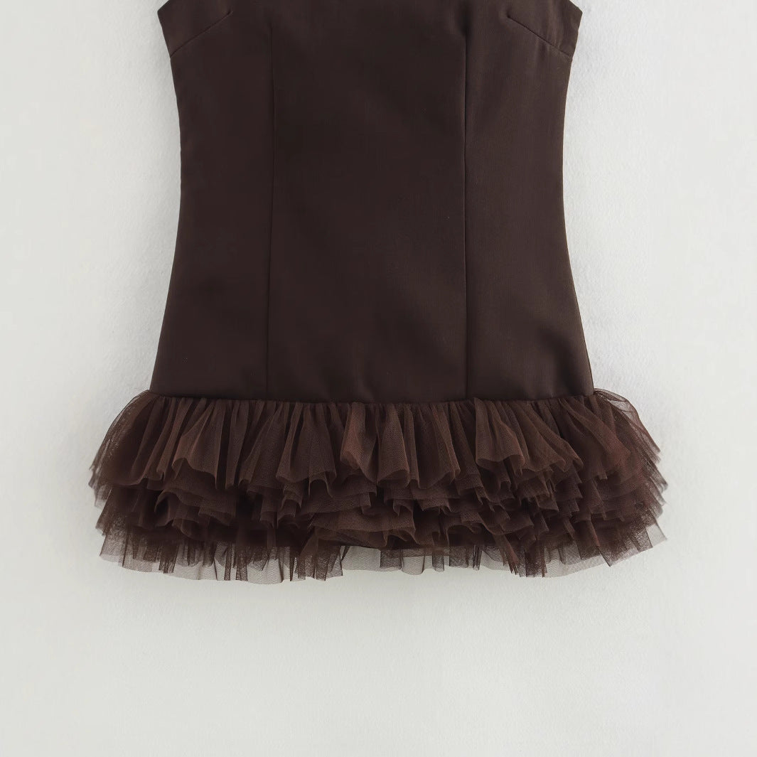 Women Casual Round Collar Sleeveless Short Dress