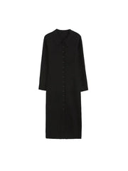 Women Vintage Long Sleeve Button-up Female Dress