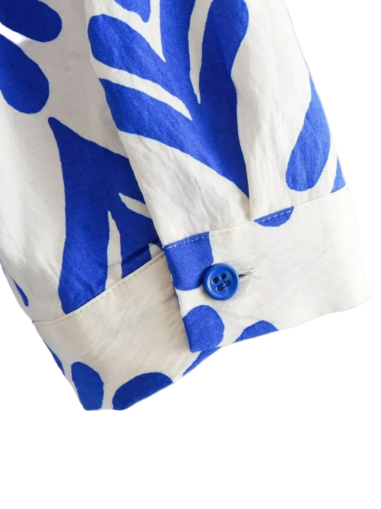 Women Casual Printed A-Line V Neck Tiered Mini Dress