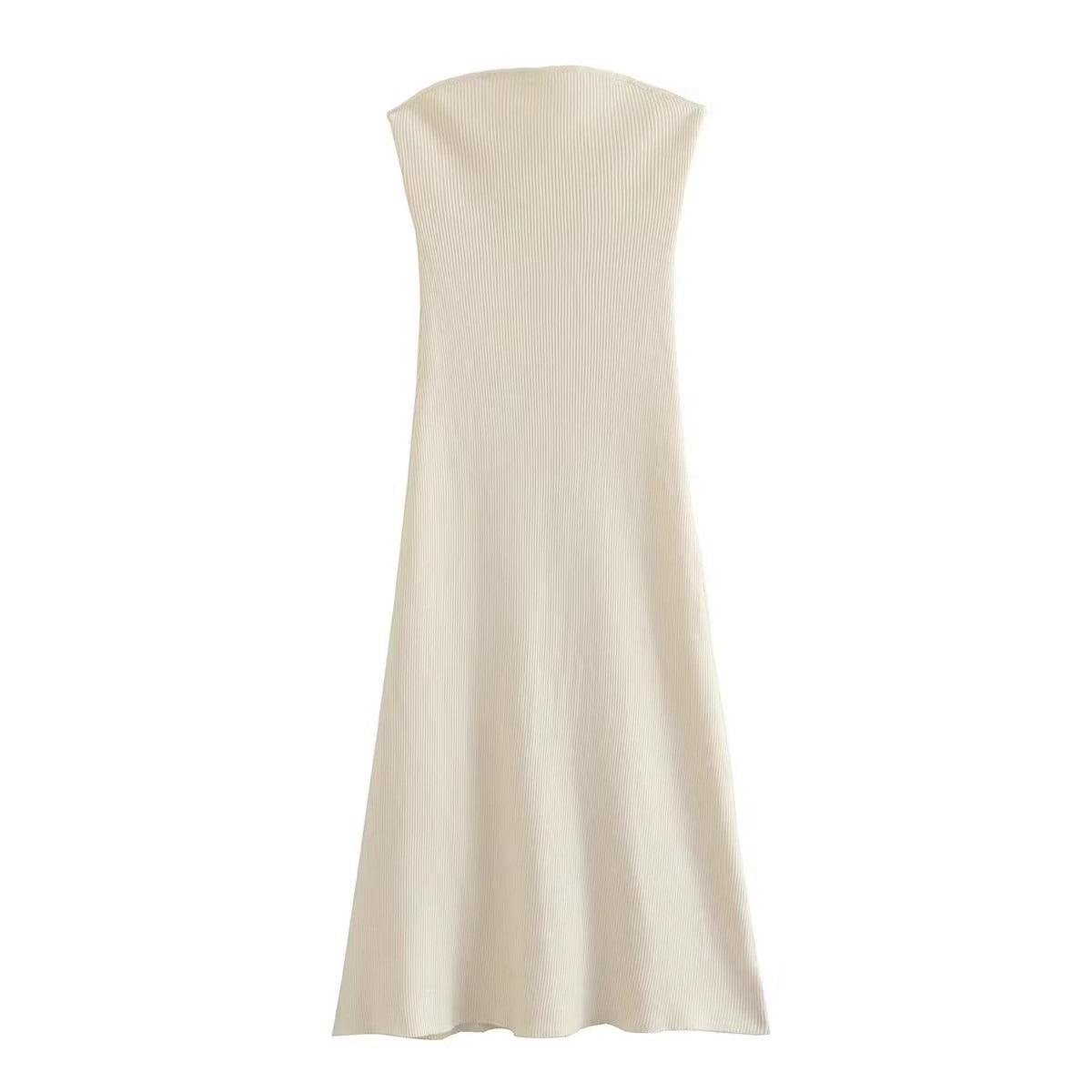 Women Elegant Knitted Backless Sleeveless Dress