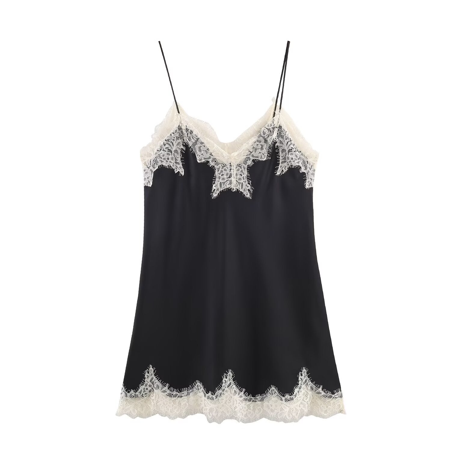 Women Elegant Lace Satin Textured Top