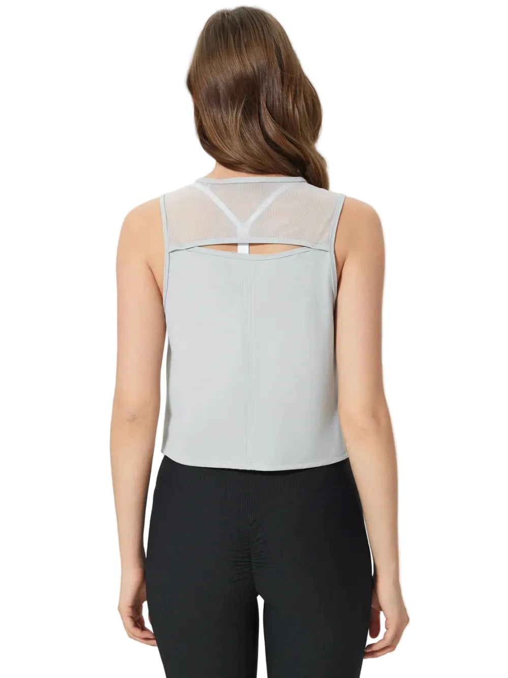 Women Round Neck Cropped Active Tank Top