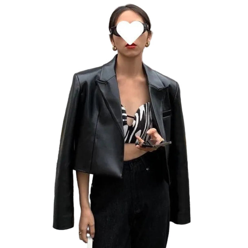 Women Black Pilot Leather Jacket
