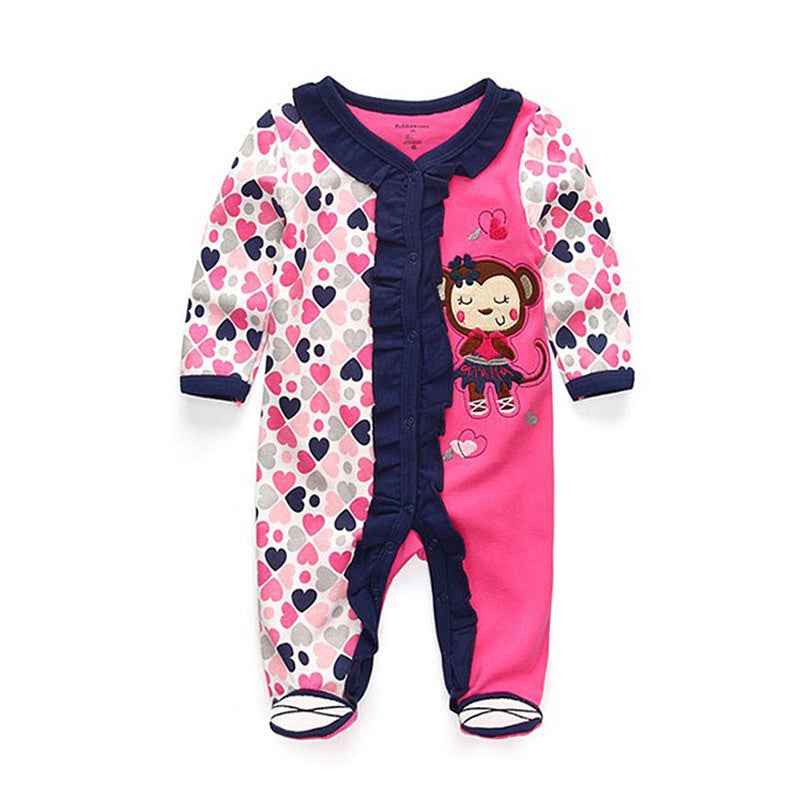 New Born Pure Cotton Double Button Footed Romper