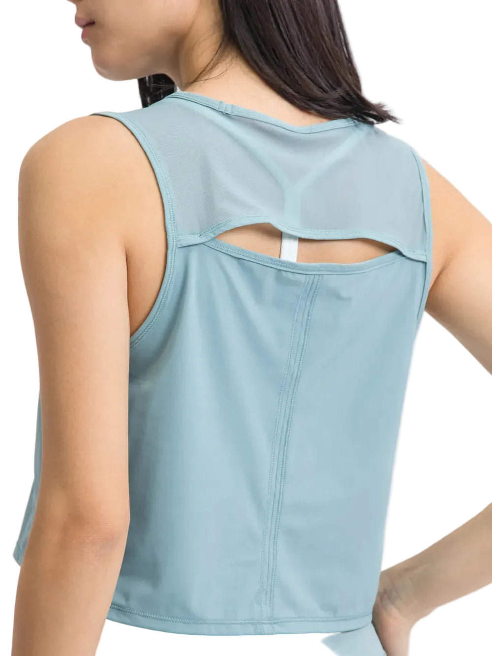 Women Round Neck Cropped Active Tank Top