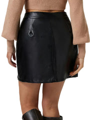 Women Buttoned High Rise Mini Skirt