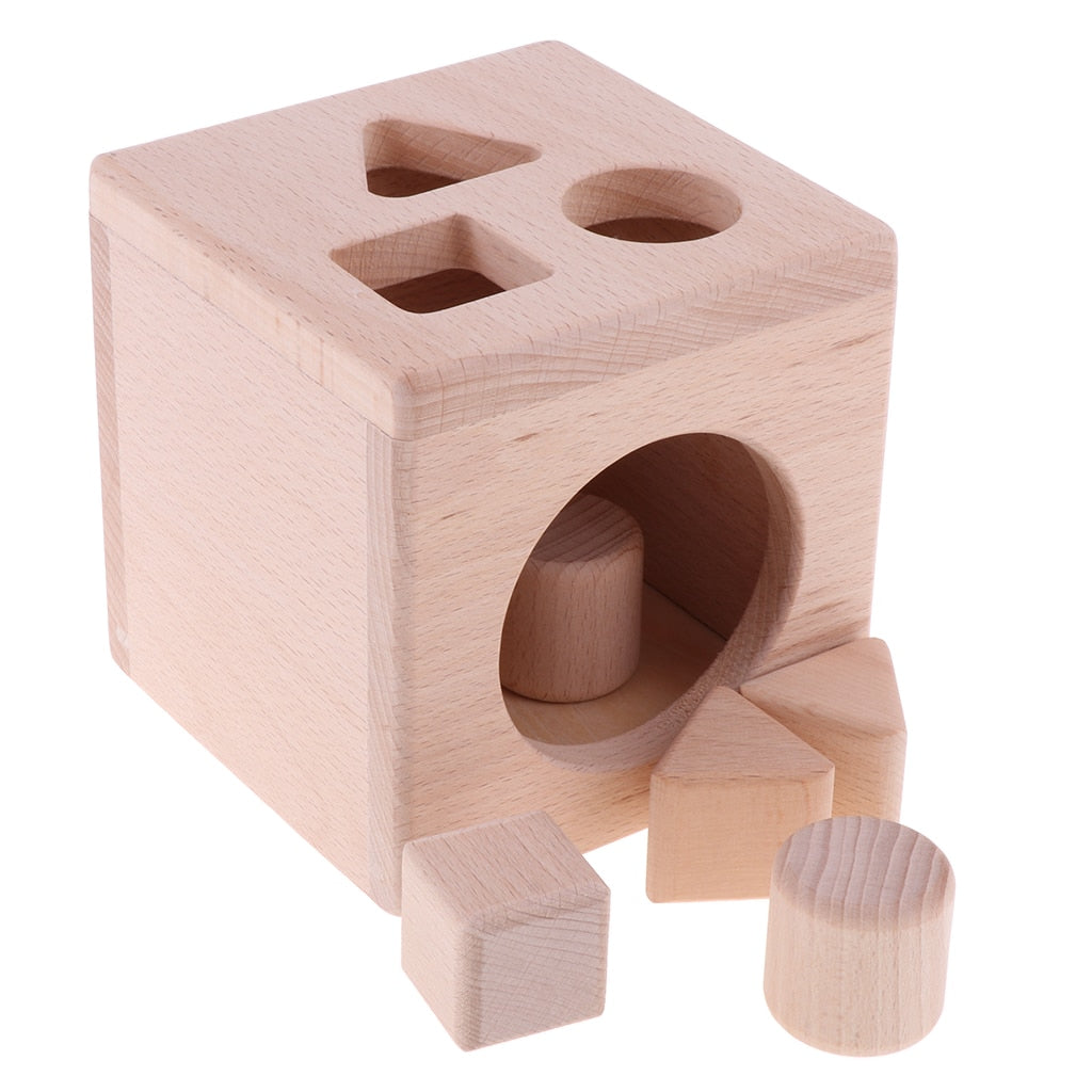 Kids Wooden Shape Sorter Educational Stacking & Matching Game