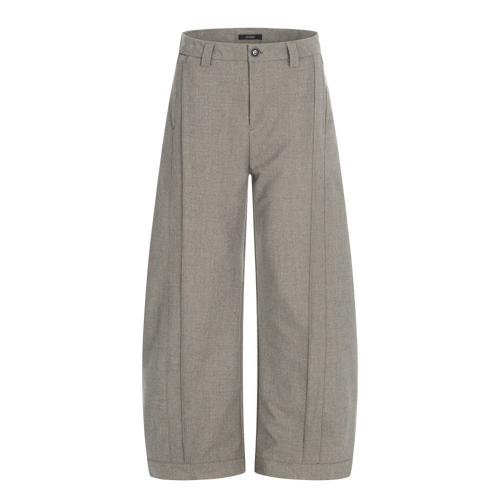 Men Casual Pleated Loose Wide Leg Pants