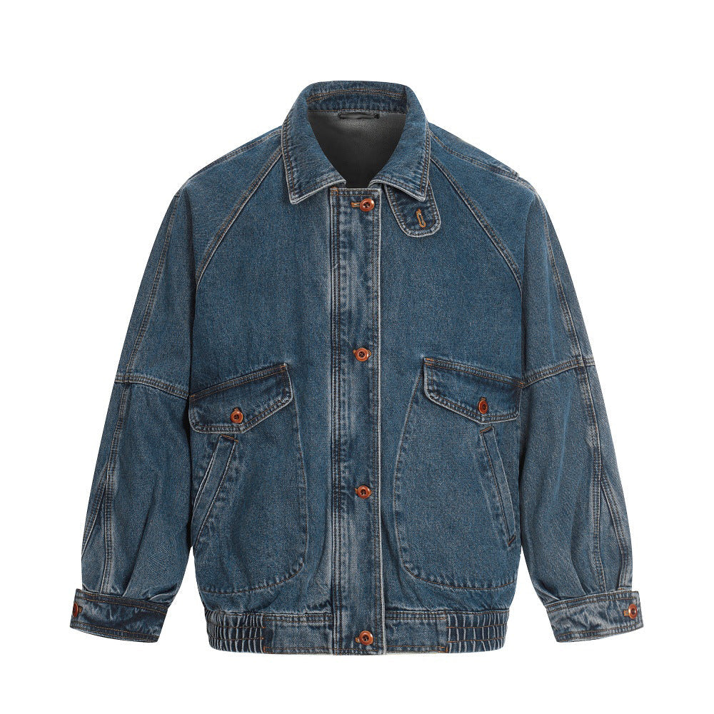 Men Trucker Button Up Denim Jacket
