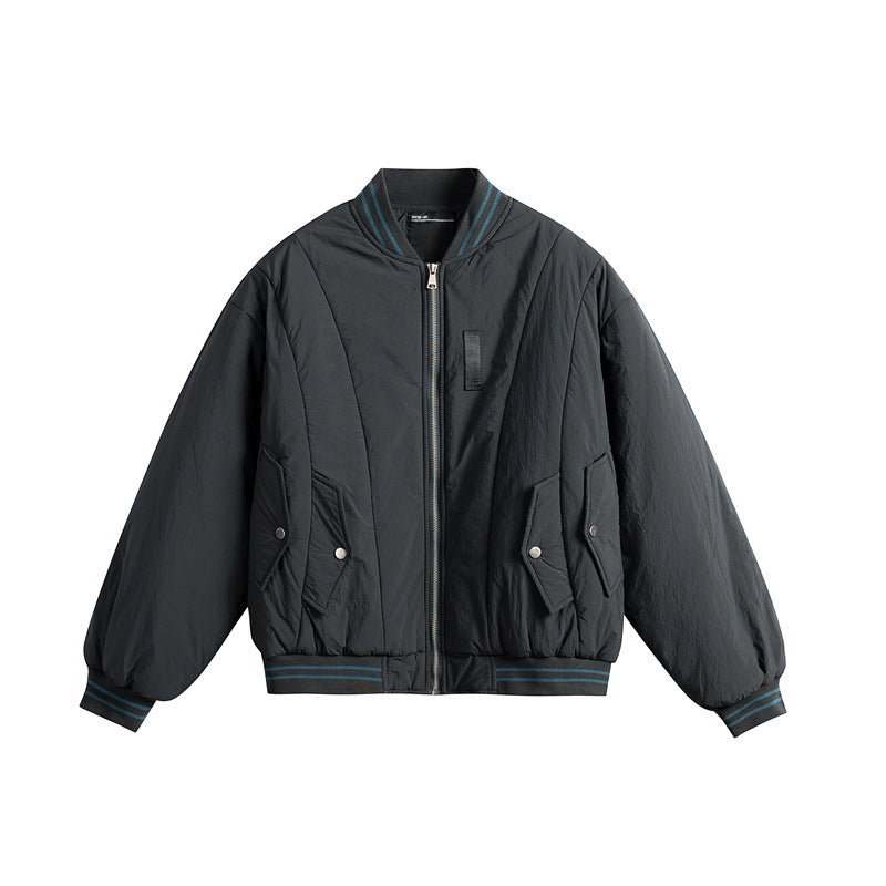 Men Warm Winter Cotton Baseball Collar Jacket