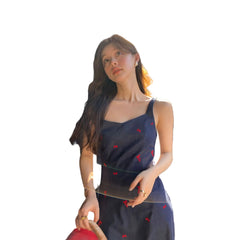 Women Slim Cotton Cowboy Dress