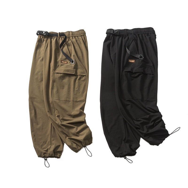 Men Casual Cotton Drawstring Cargo Sweatpants