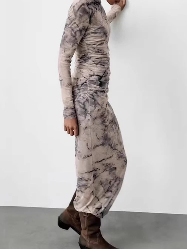 Women Elegant Long Sleeve Casual Dresses