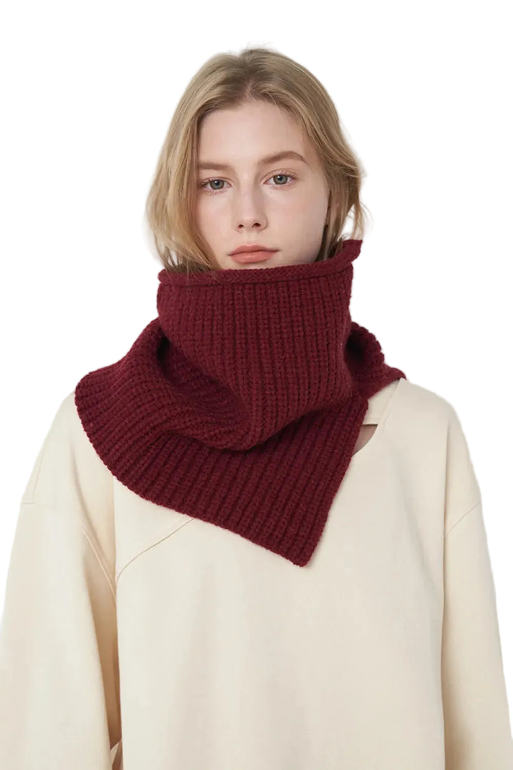Accessories  Women Slit Pullover Knit Scarf
