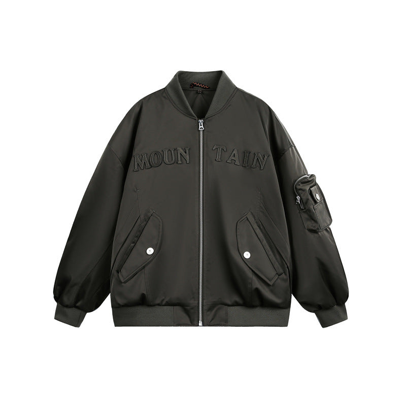 Men Trucker Double Sided Cargo Pocketed Jacket