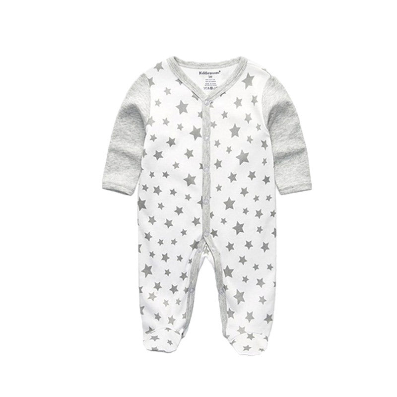 New Born Pure Cotton Double Button Footed Romper