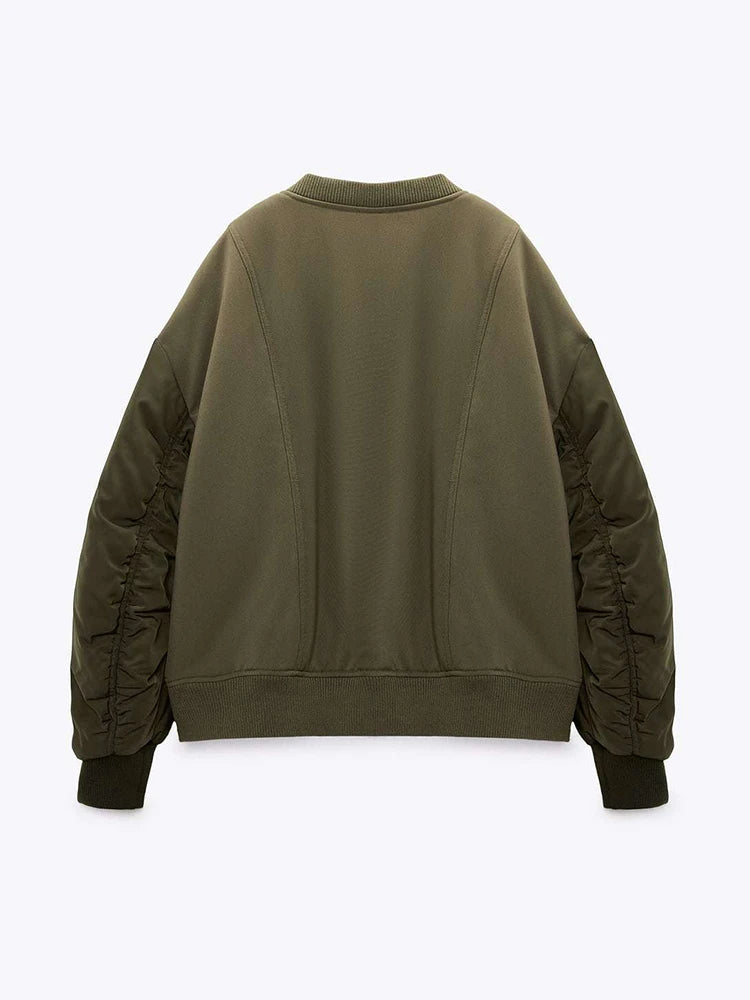 Kids Boys Casual Zipper Spliced Bomber Jacket