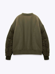 Kids Boys Casual Zipper Spliced Bomber Jacket