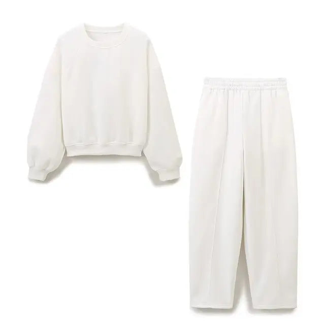 Women Casual Cotton Long Sleeve Sweat Pants Suits