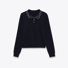 Women Long Sleeved Knitted Detail Sweater