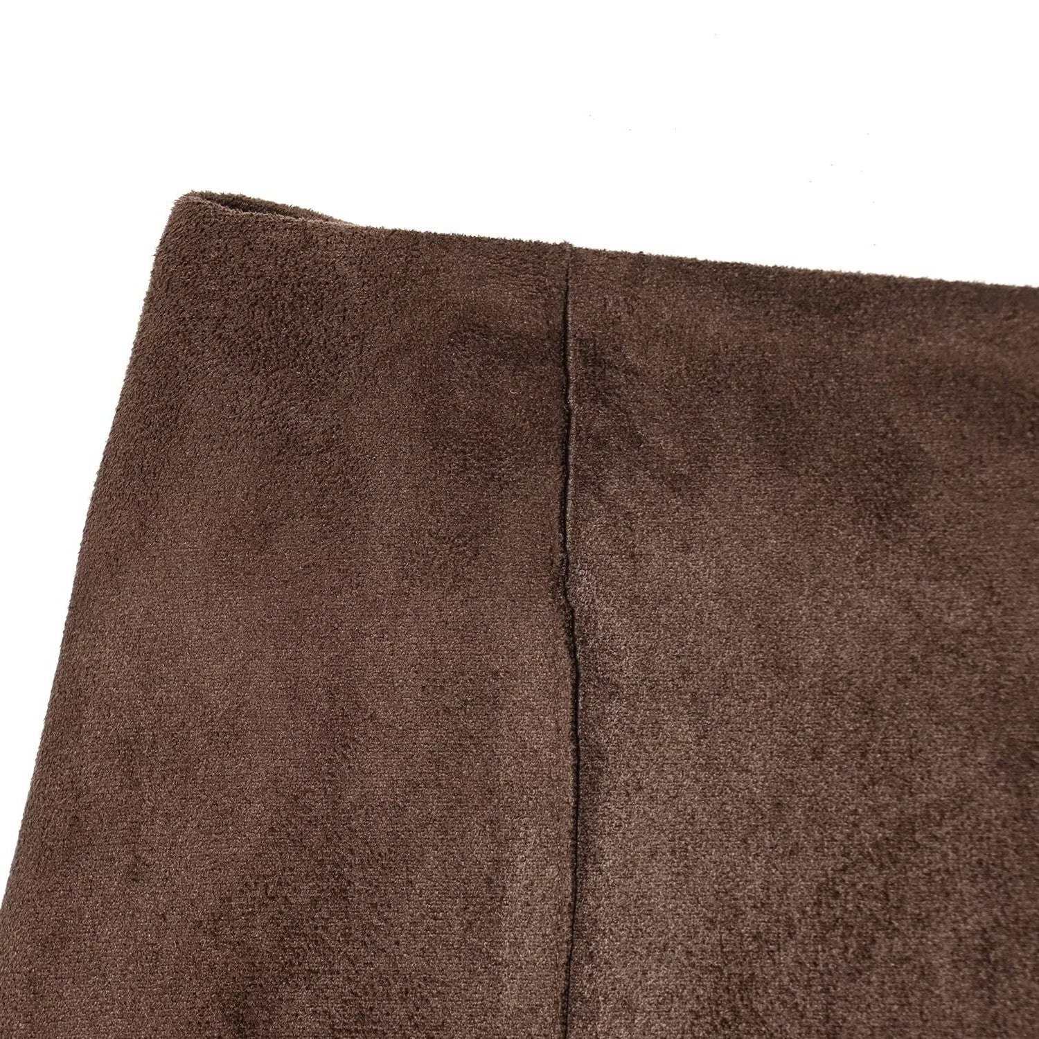 Women Casual Asymmetric Suede Effect Skirt