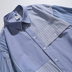 Men Casual Plaid Patchwork Collar Shirt