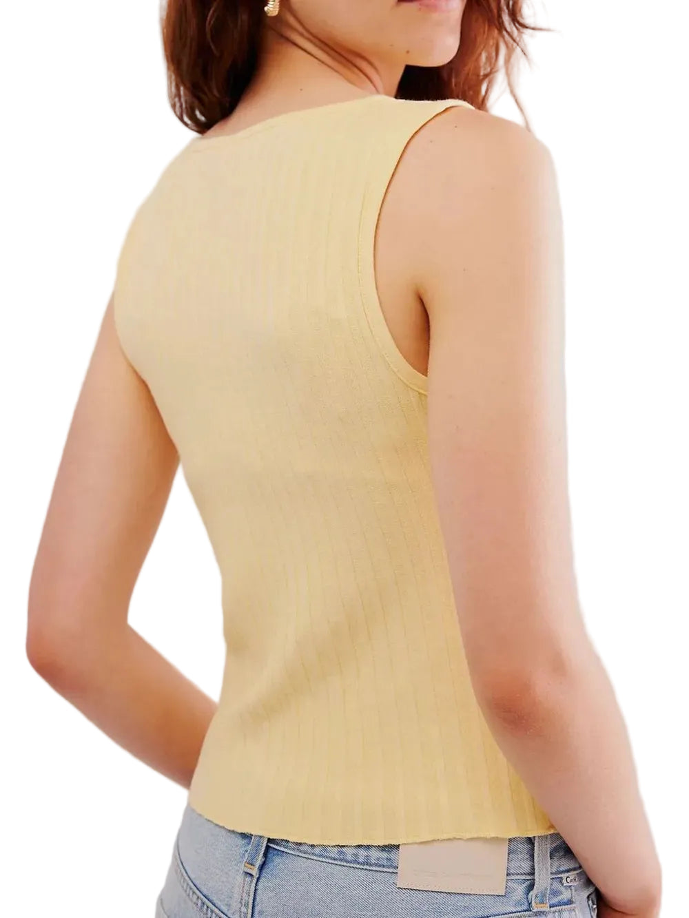 Women Button Down Round Neck Sweater Vest
