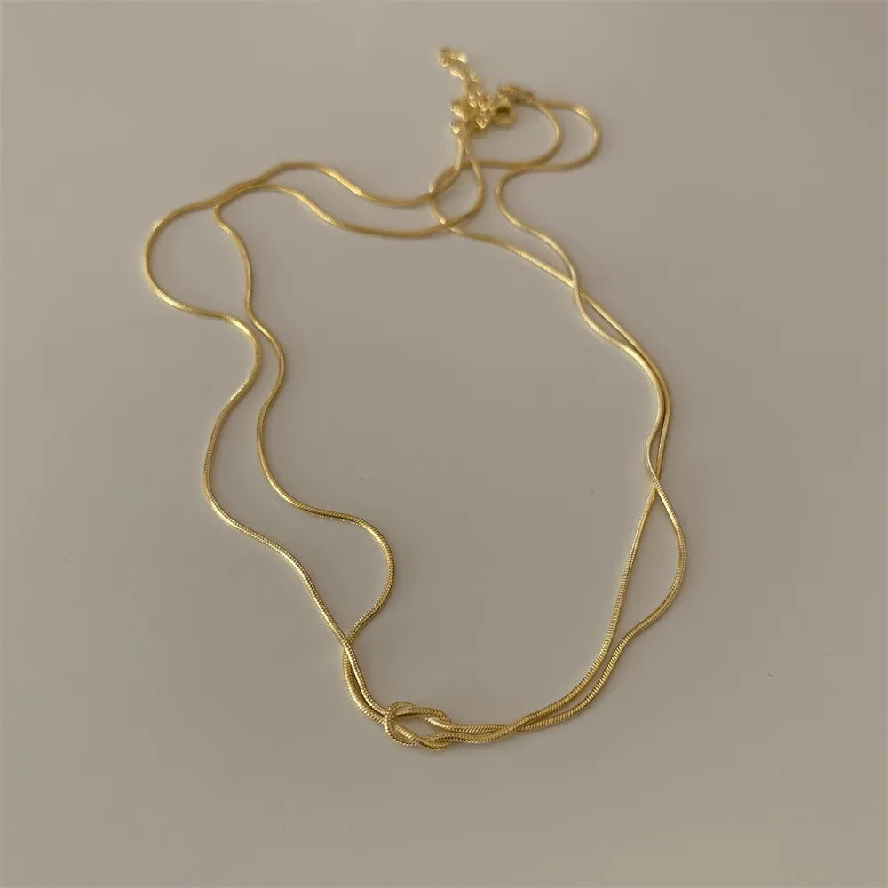 Accessories Women Titanium Steel Knotted Necklace
