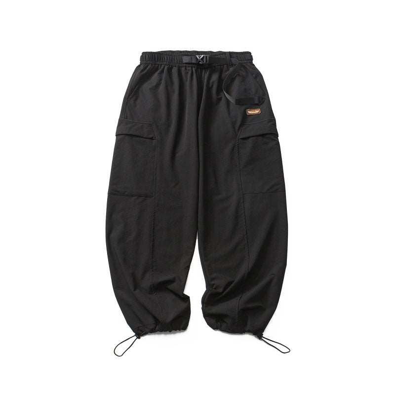 Men Casual Cotton Drawstring Cargo Sweatpants