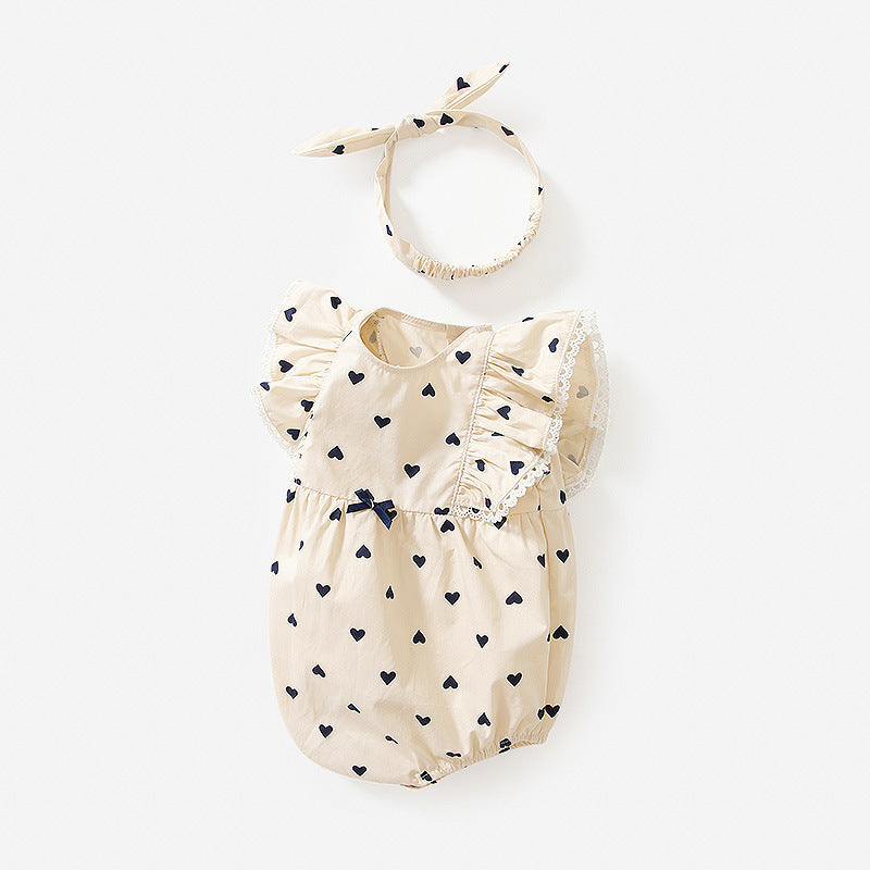 Newborn Romper Shirt Sleeveless Ins Romper Korean Jumpsuit
