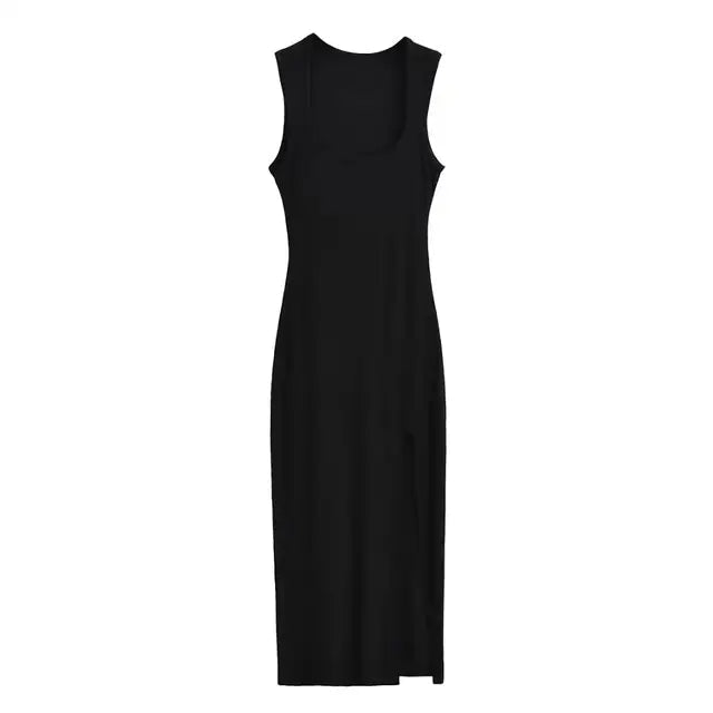 Women Summer Stretchable Sleeveless Knit Dresses