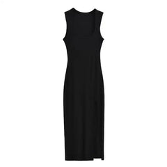 Women Summer Stretchable Sleeveless Knit Dresses