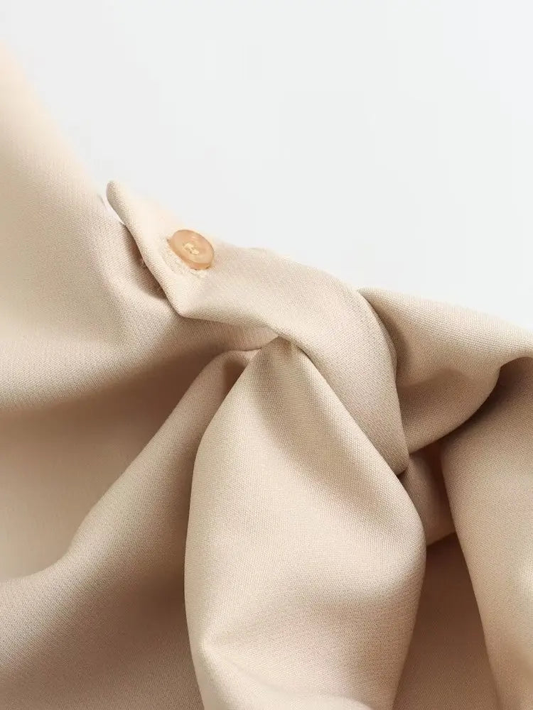 Women Casual Pleated Loose Shirt