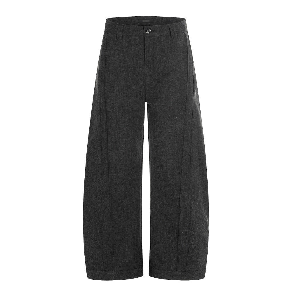 Men Casual Pleated Loose Wide Leg Pants