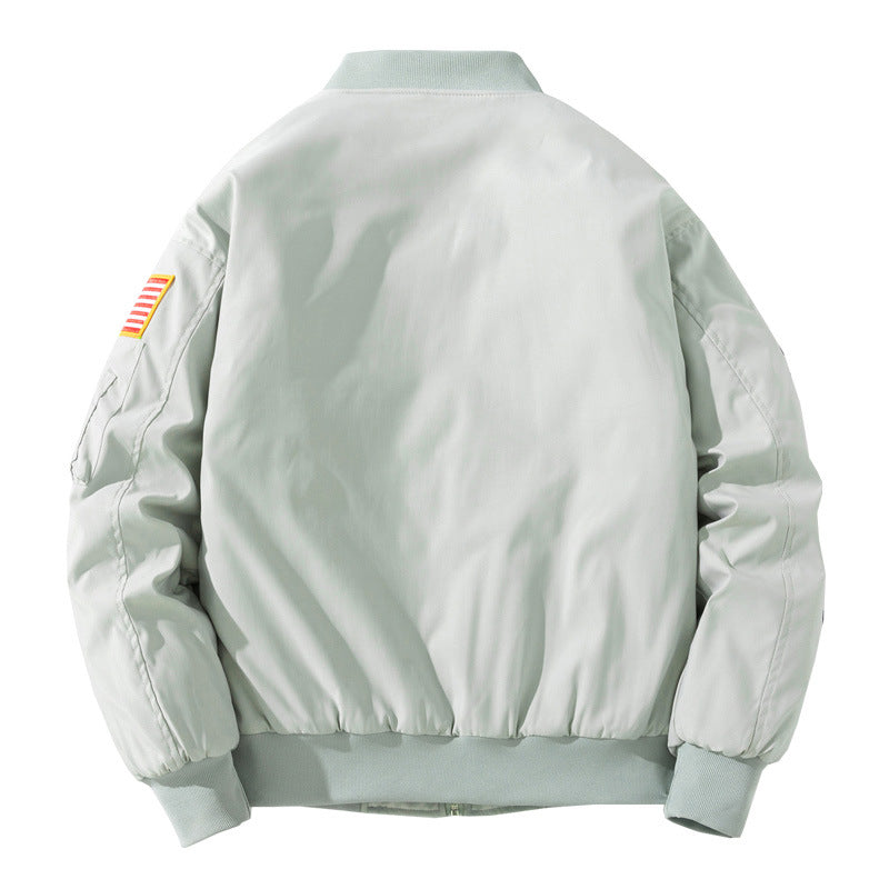 Men Padded Loose Embroidered Baseball NASA Jacket