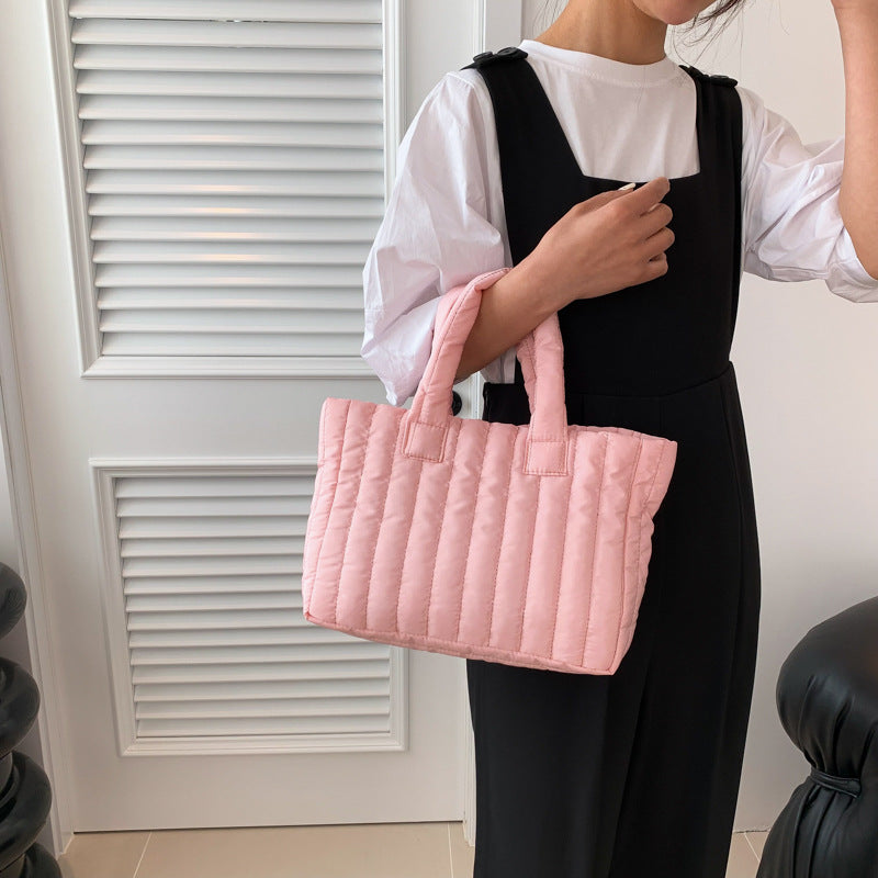 Large Capacity Simple Unique Handheld Bag Cotton Coat Shoulder Fashion Embroidery Tote Bag
