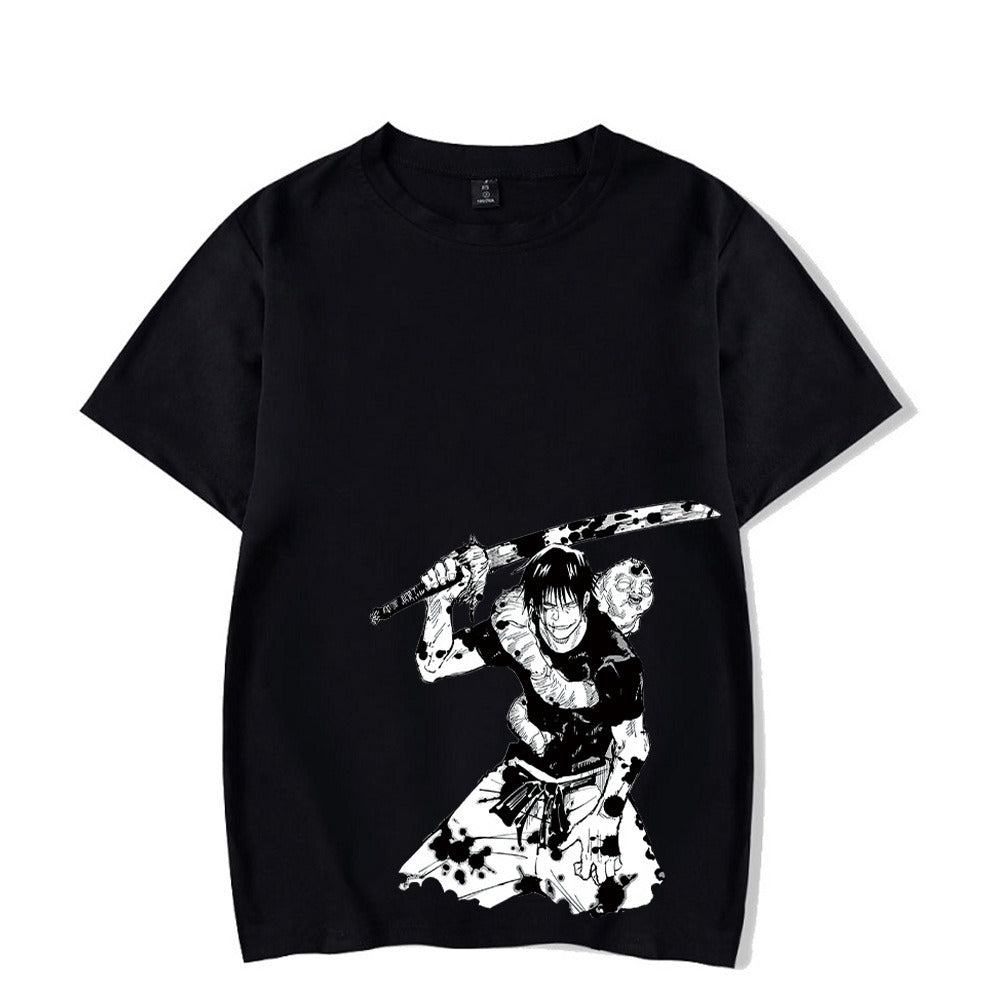Men Harajuku Anime Printed Streetwear Washed T-shirt
