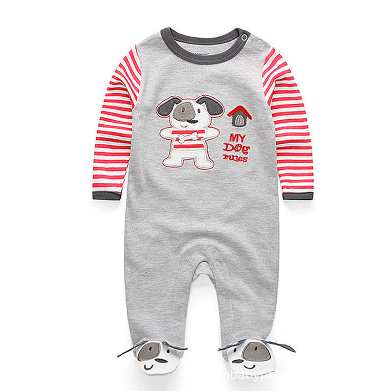 New Born Pure Cotton Double Button Footed Romper