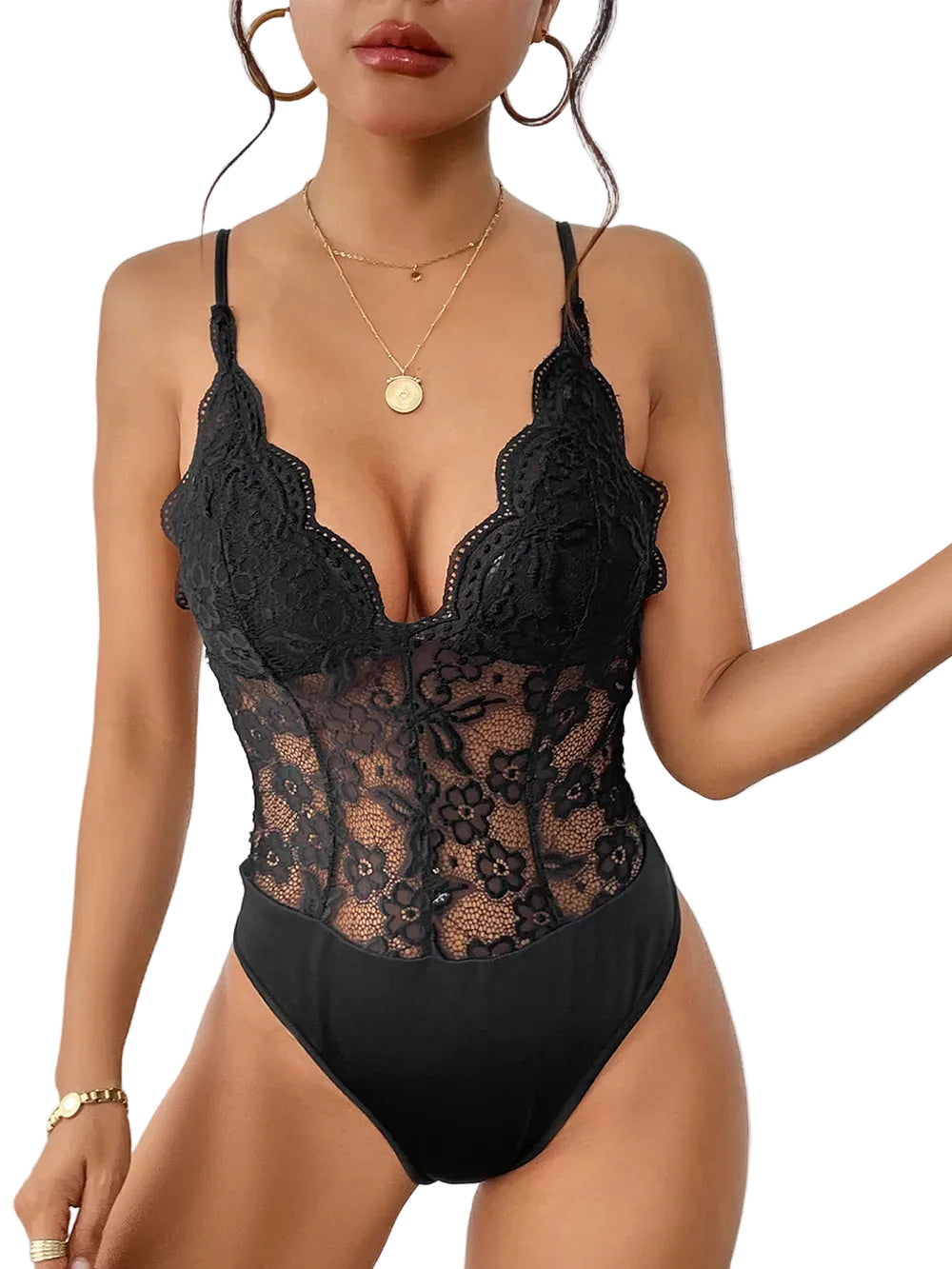 Woman Elegant Lace Intimate Bodysuit