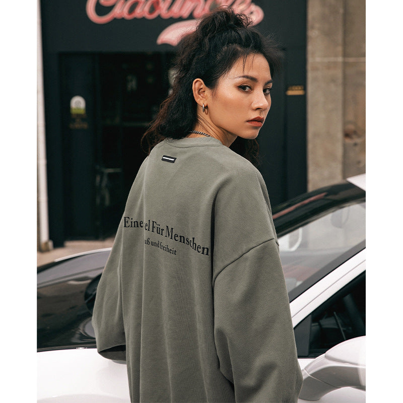 Unisex Cotton Printed Round Neck Sweater