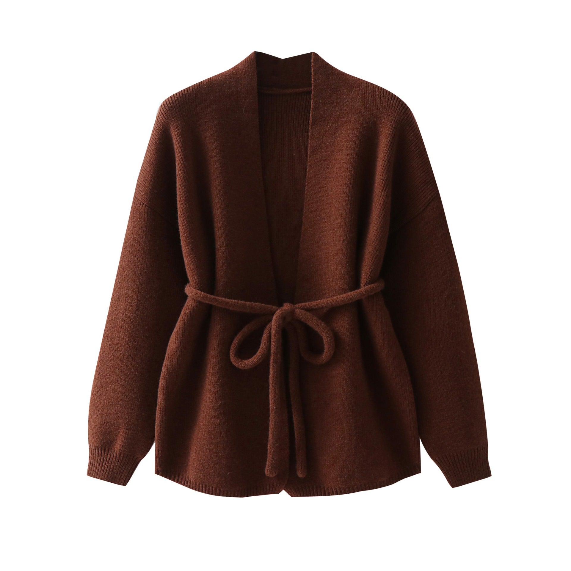 Women Elegant Waist Tie Up Sweater