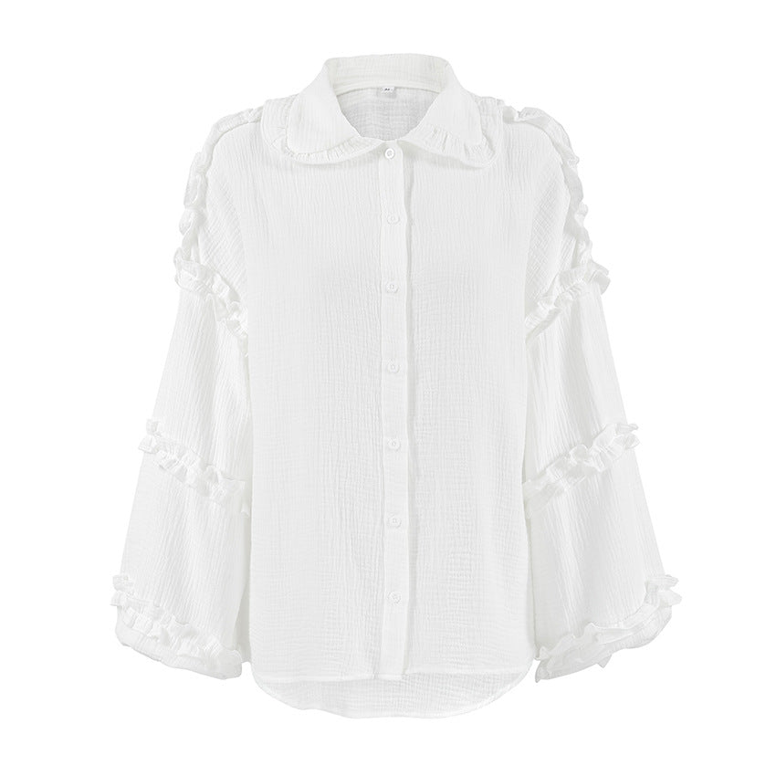 Women Casual Asymmetrical Sleeve Shirt