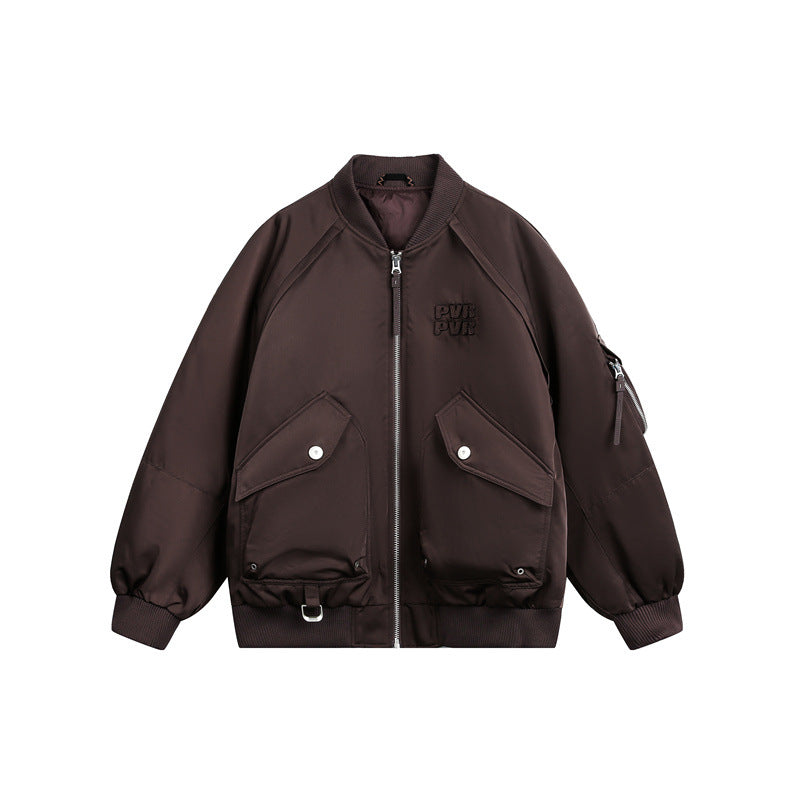 Men Utility Duck Down Puffer Collared Jacket